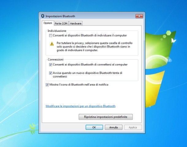 Come attivare Bluetooth Windows 7