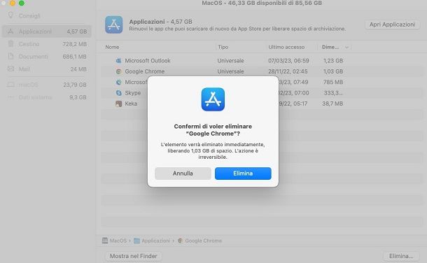 Come disinstallare app su Mac