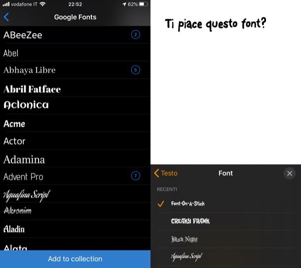 Altre app per font