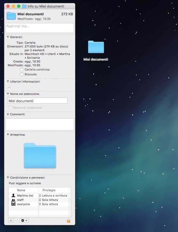 Screenshot che mostra cm cambiare icone Mac