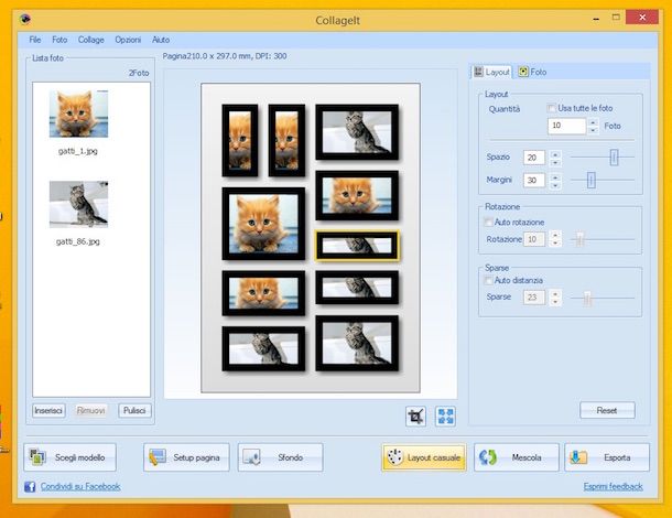 Screenshot di CollageIt