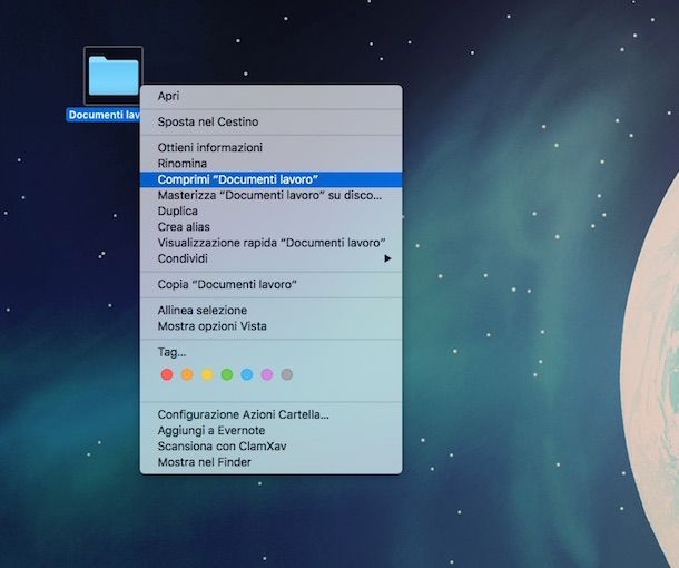 Screenshot di Utility Compressione su Mac