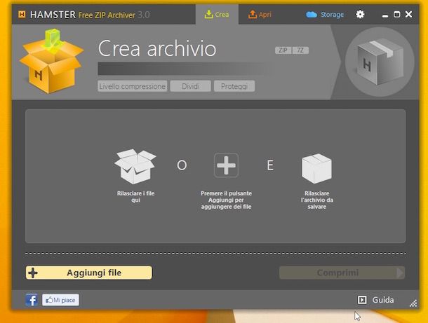 Screenshot di Hamster Free Zip Archiver su Windows