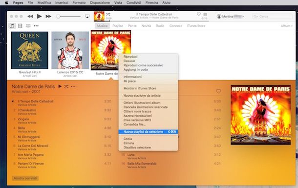 Screenshot di iTunes