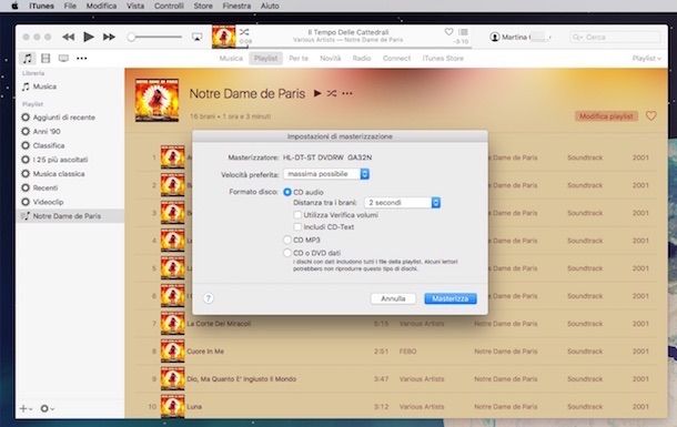 Screenshot di iTunes