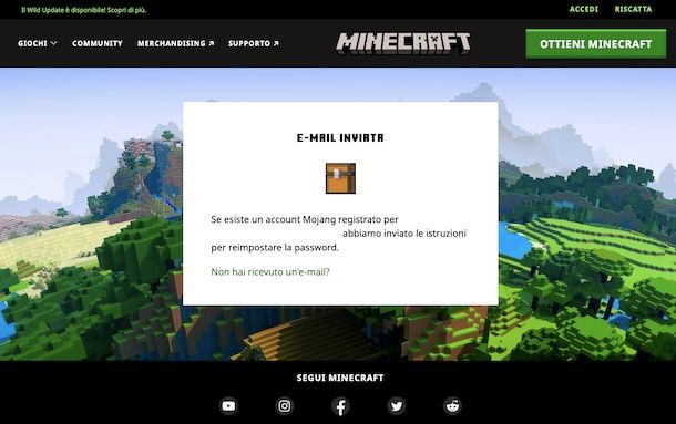 Recupero account Minecraft