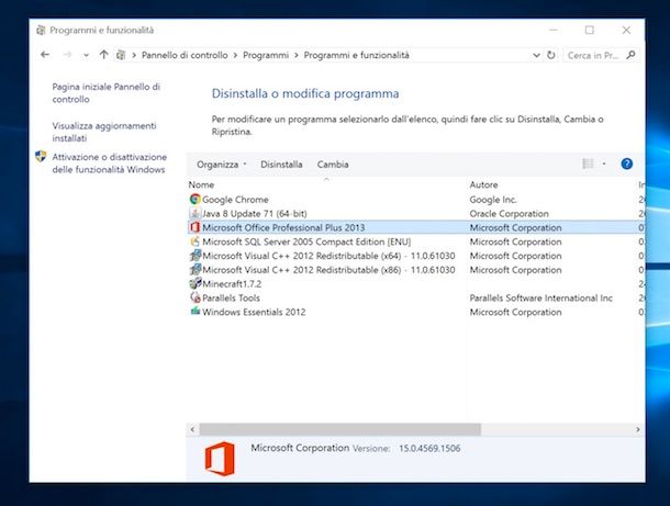 Come disinstallare Office 2013