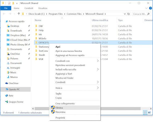 Come disinstallare Office 2013