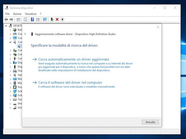 Screenshot che mostra come aggiornare driver gratis su Windows