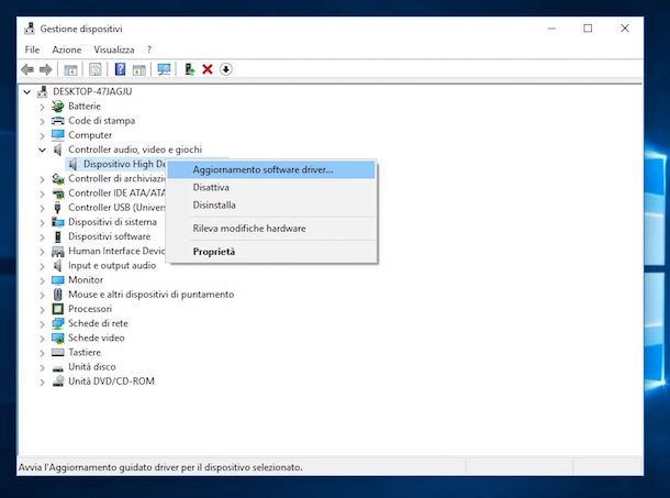 Screenshot che mostra come aggiornare driver gratis su Windows