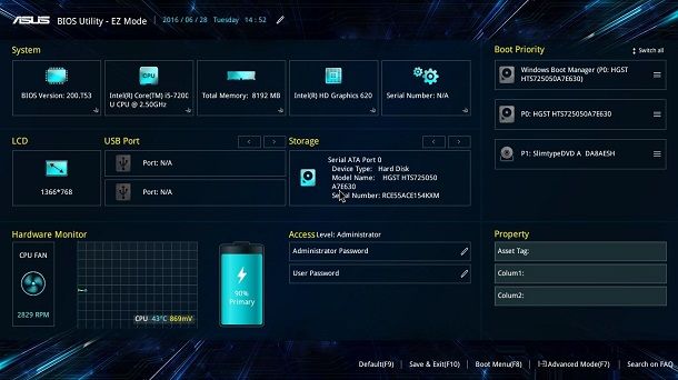 Come entrare nel BIOS ASUS