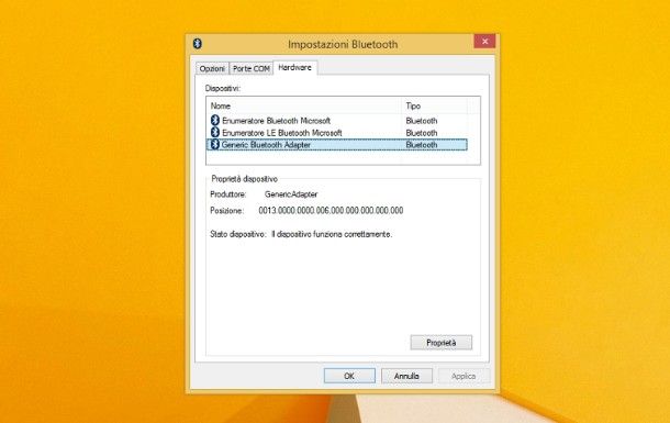 Come attivare Bluetooth Windows 8