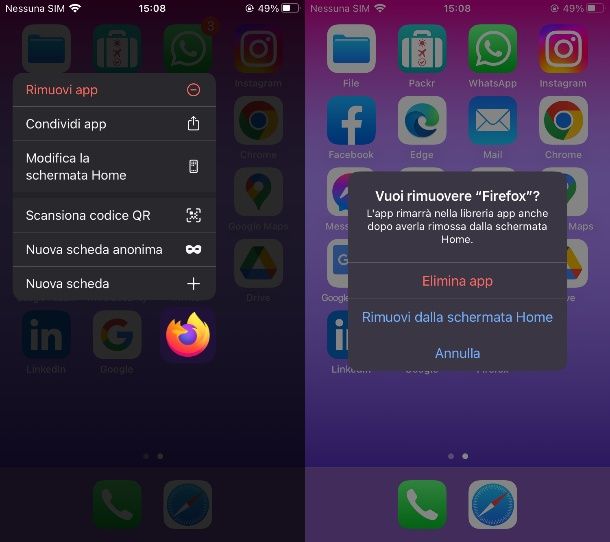 Come disinstallare app su iPhone