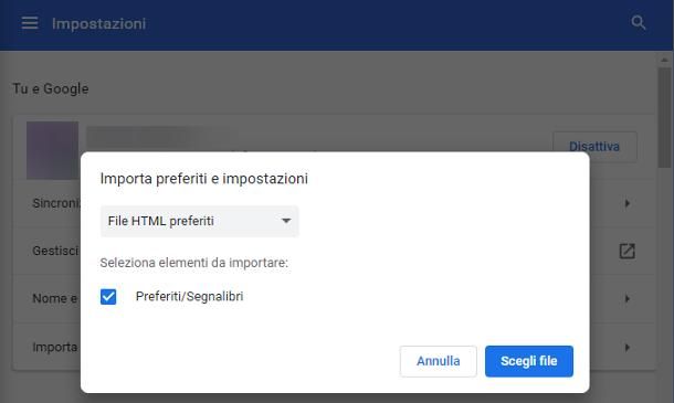 Come ripristinare preferiti Chrome