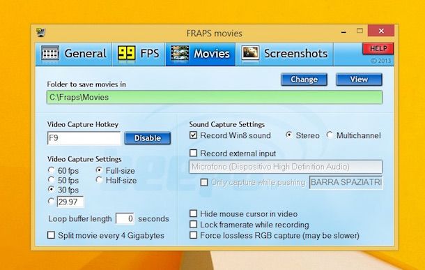 Screenshot di Fraps