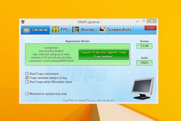 Screenshot di Fraps