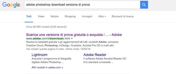 Screenshot Google Search