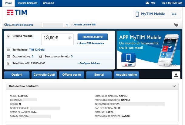 Come cambiare intestatario SIM TIM