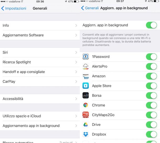 Screenshot di iPhone