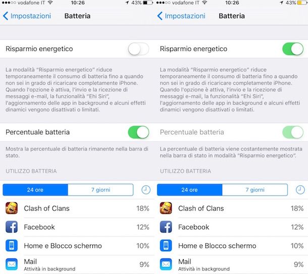 Screenshot di iPhone