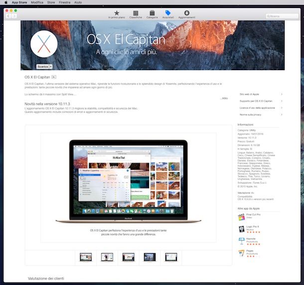 Screenshot OS X
