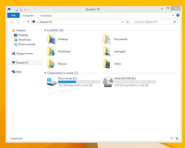 Screenshot che mostra come masterizzare CD su Windows 8