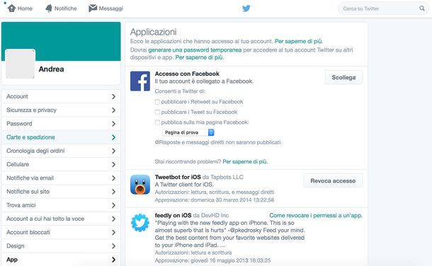 Come collegare pagina Facebook a Twitter