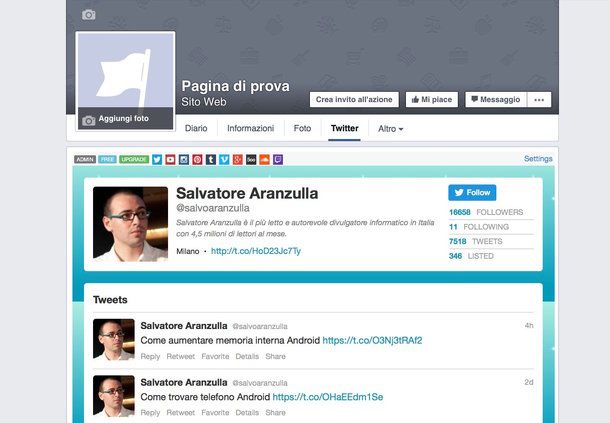 Come collegare pagina Facebook a Twitter