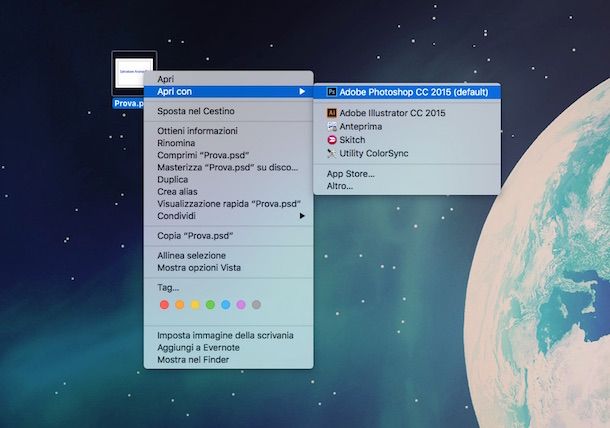 Screenshot di Photoshop su Mac