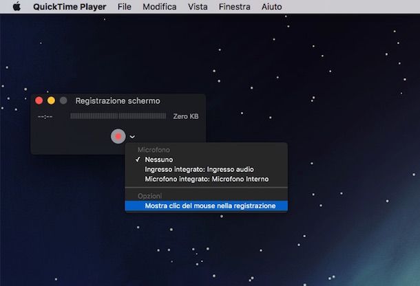 Screenshot che mostra come registrare video desktop