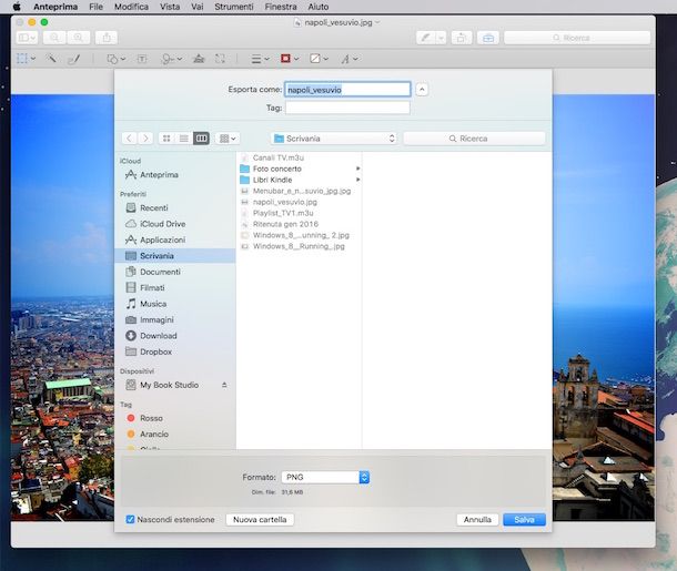 Screenshot o di Anteprima su OS X