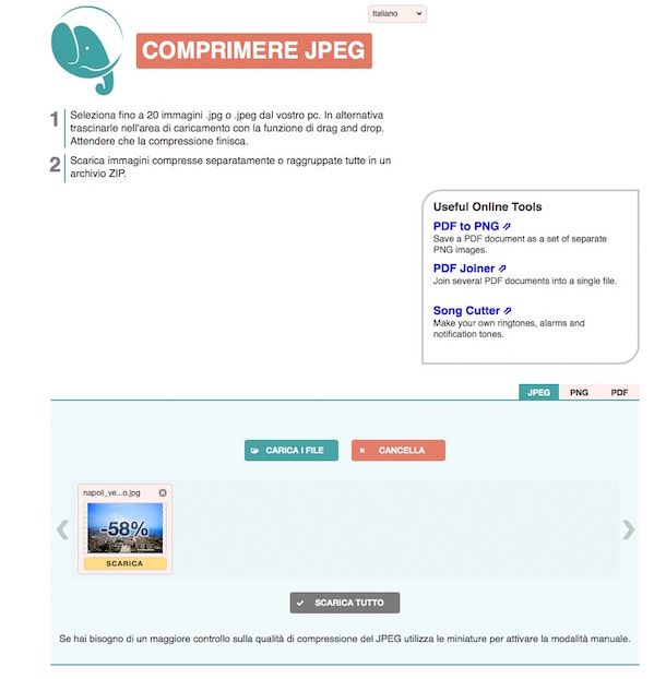 Screenshot di Compress JPEG e PNG