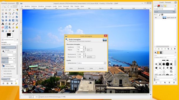 Screenshot di GIMP su Windows