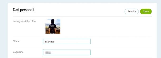 Screenshot di Skype