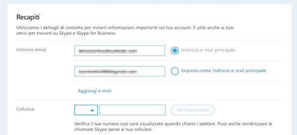 Screenshot di Skype