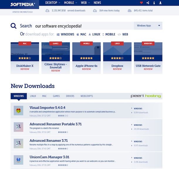 Screenshot di Softpedia
