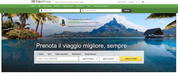 Screenshot di TripAdvisor