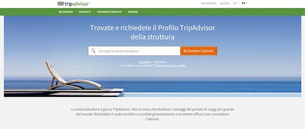 Screenshot di TripAdvisor