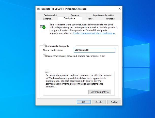 Come collegare stampante in rete Windows 10