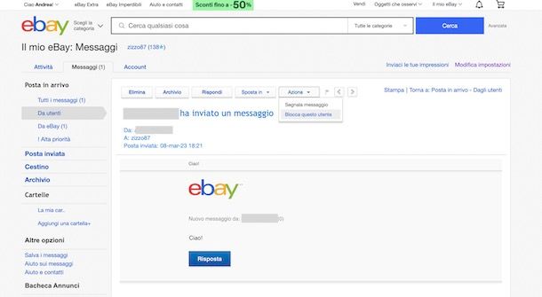 Messaggi eBay