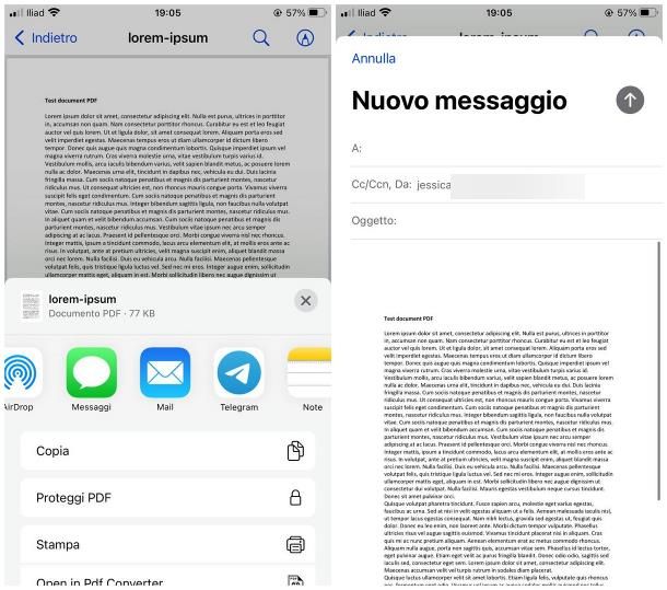 Come inviare PDF da WhatsApp a email