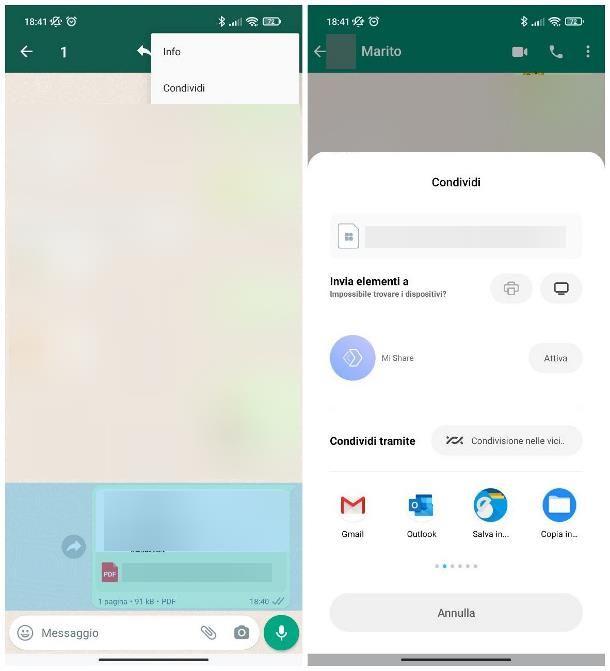 Come inviare PDF con WhatsApp: Android