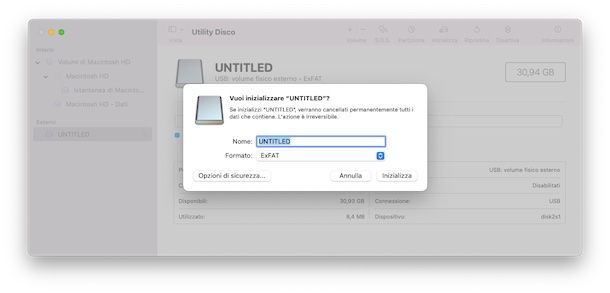 Scegliere file system compatibile con macOS e Windows