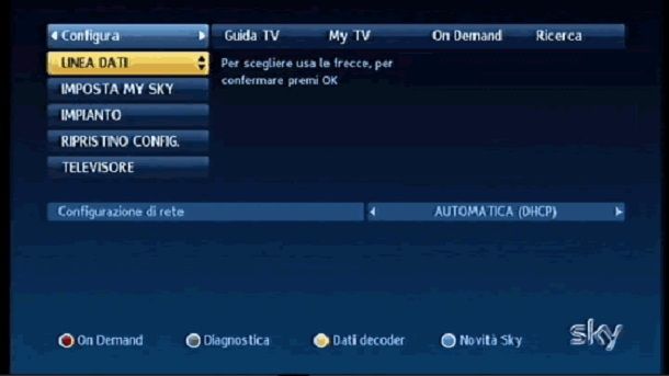 Come resettare decoder Sky HD