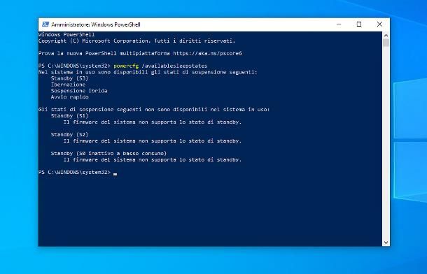 Come attivare ibernazione Windows 10