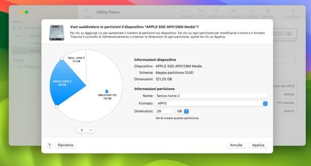 Come creare partizione Mac