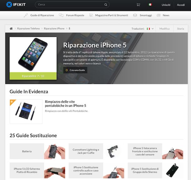 Screenshot che mostra come aprire iPhone 5