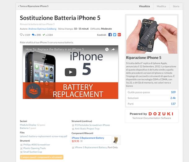 Screenshot che mostra come aprire iPhone 5