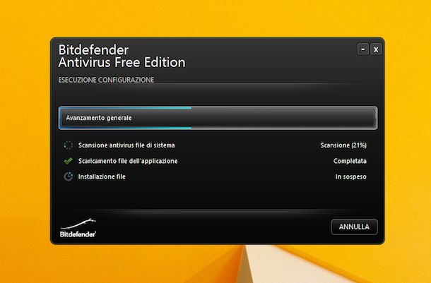 Screenshot di Bitdefender su Windows