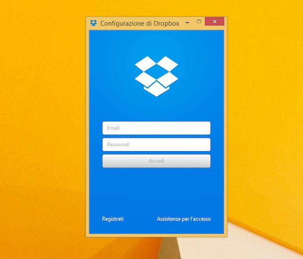 Screenshot di Dropbox su Windows 8